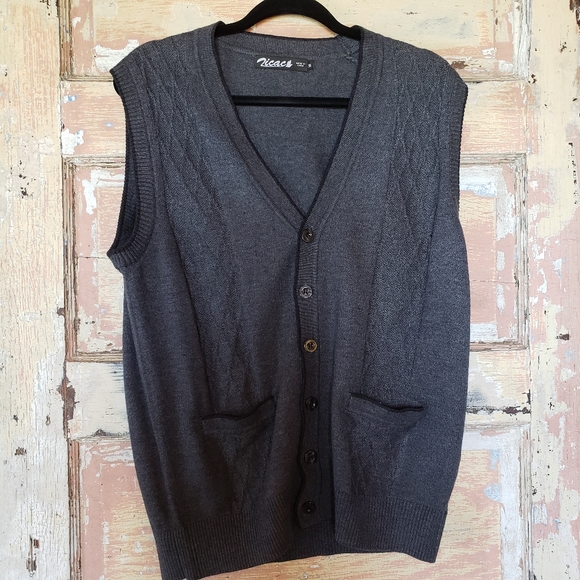 Zicac charcoal grey sweater vest large - Picture 1 of 3